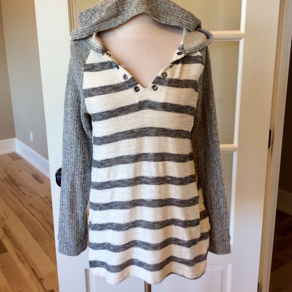 Hoodie Boutique Striped Long Sleeve Top M Womens - Picture 3 of 4